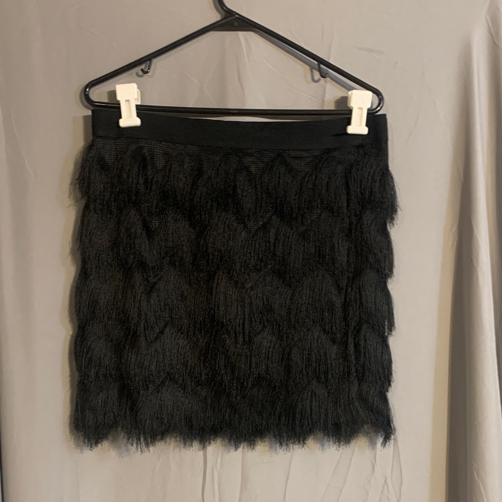 Max Studio Black Textured Mini Skirt